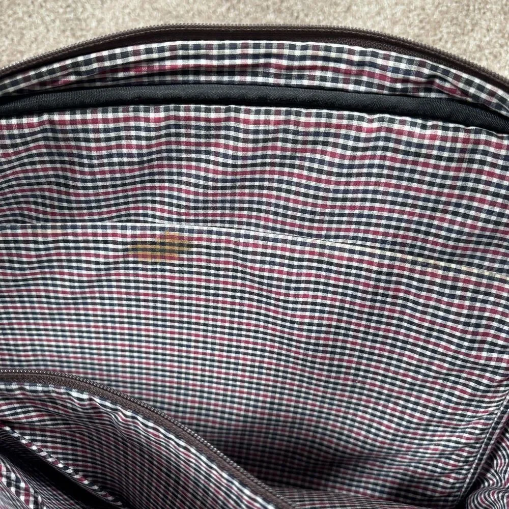 Johnston & Murphy Brown Leather Business Case Mens Laptop Shoulder Strap